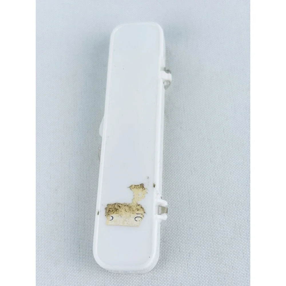 Vintage MCM Peach White Jewel Plastic Pen Set Rhinestone Case Mini‎ Purse Travel